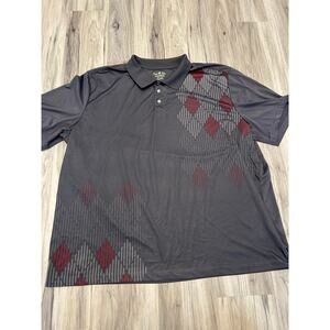 DAVID TAYLOR Pro Performance Men’s Wicking Polo/Golf Shirt Size 3XL Gray argyle